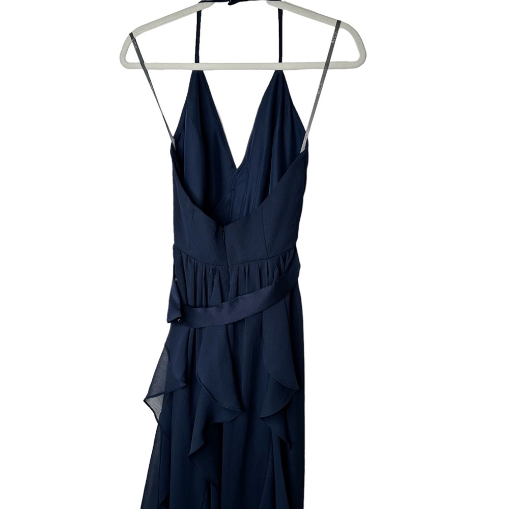 Vera Wang Ruffle Chiffon Formal Evening Gown Dress Size 4 - Picture 8 of 13